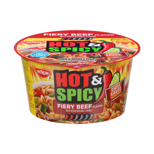 NISSIN 6/3.27OZ FIERY BEEF BOWL