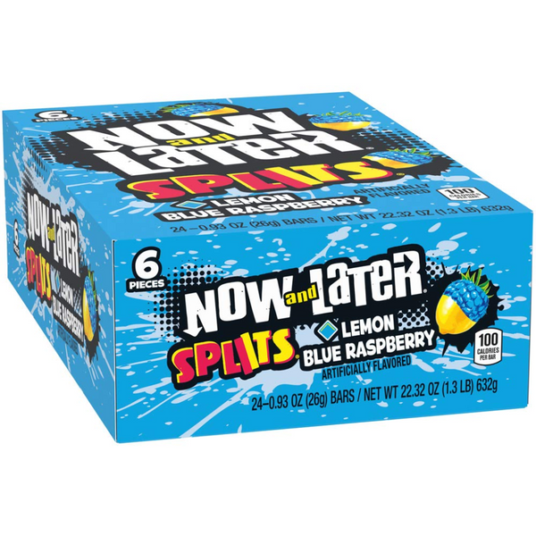 NOW&LATER 24/0.93OZ SPLIT LEMON/BLUE