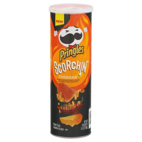 PRINGLES 14/5.5OZ SCORCHIN CHEDDAR