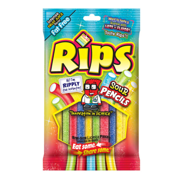 RIPS BAG CANDY SOUR PENCILS 12/4OZ