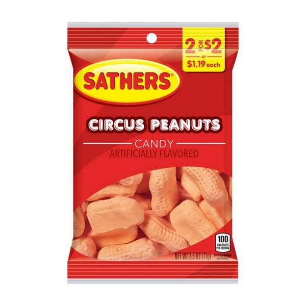 SATHERS 2/$2 CIRCUS PEANUTS 12/2.5OZ