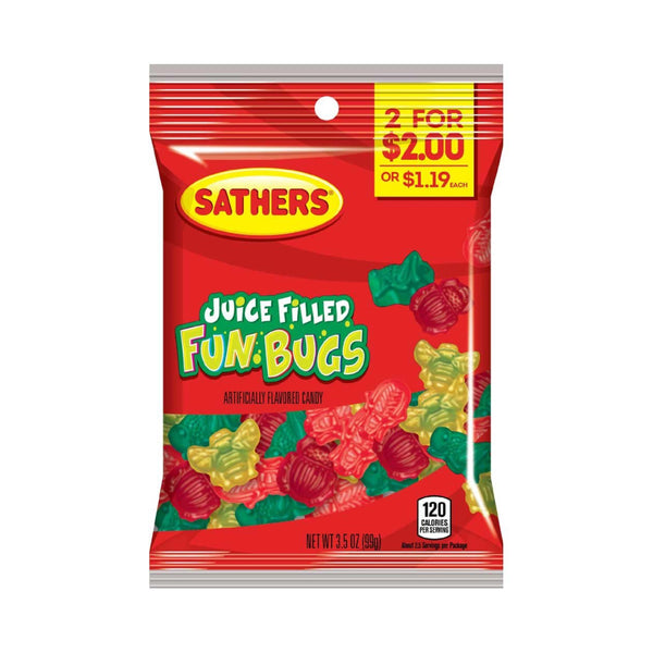 SATHERS 2/$2 GUMMY BUGS 12/3.5OZ