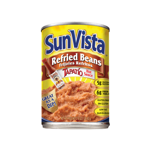 SUNVISTA REFRIED BEANS TAPATIO 12/16OZ