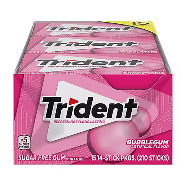 TRIDENT VALUE PK 15CT BUBBLEGUM