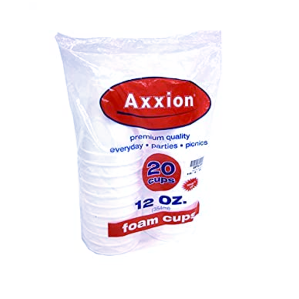 AXXION FOAM CUPS 18/20-12OZ