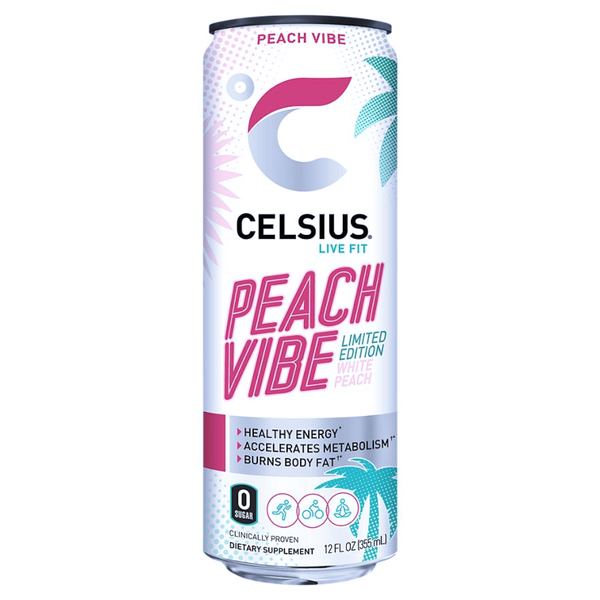 CELSIUS 12/12OZ PEACH VIBE