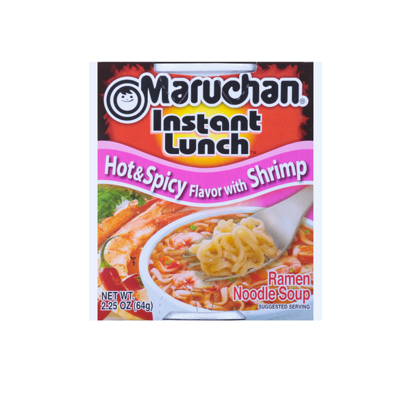 MARUCHAN CUP HOT&SPICY SHRIMP 12/2.25