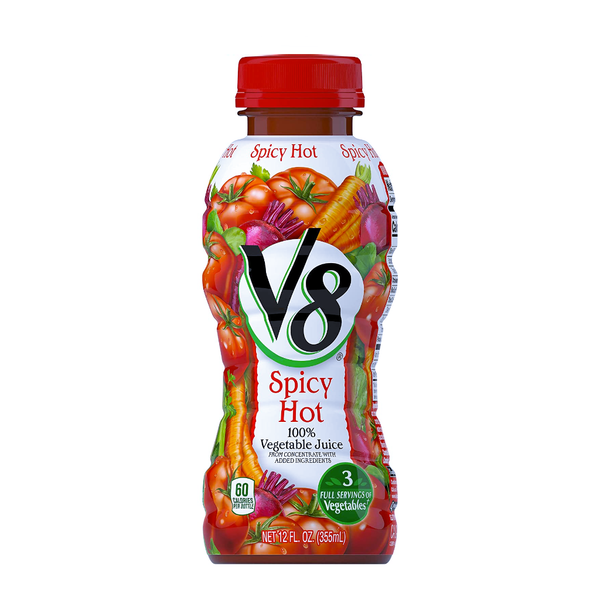 V8 12/12OZ VEG JUICE SPICY BOTTLE