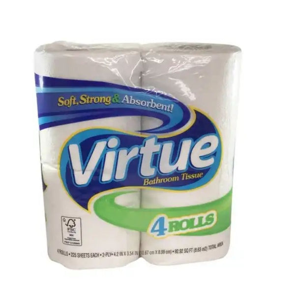 VIRTUE BATHROOM TISSUE GREEN 12/4CT