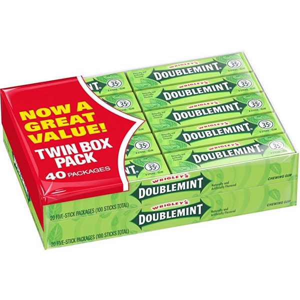 WRIGLEYS GUM 40/5CT DOUBLEMINT