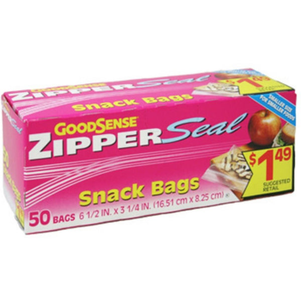 ZIPPER SEAL SNACK BAGS 60CT